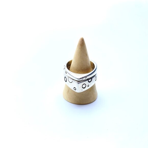 Vintage Lisa Jenks Sterling Silver Geometric Stackable Ring Set Size 7— GUC - Picture 1 of 7